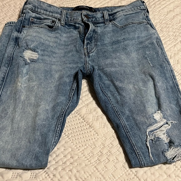 - Hollister Skinny Epic Flex Jeans Light  Wash 31x32 Distressed - Picture 2 of 6